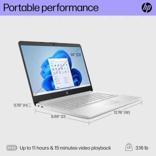 HP 14" Business Laptop,Intel Celeron N4120,16GB RAM,320GB Storage(64GB eMMC+256GB USB),Windows 11 Home - Image 5