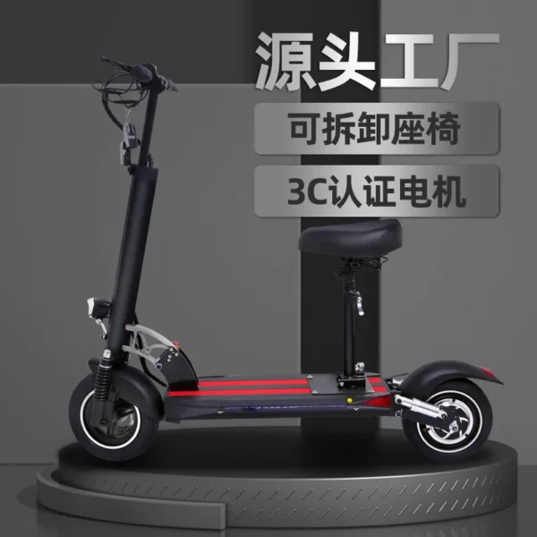 Электро Самокат Adult Electric Scooter 10-inch Folding Off-road Tire High-power Portable Scooter Electric Scooter - Image 2