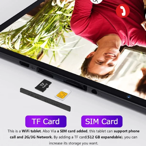 PRITOM 10 Inch Tablet PC with SIM Slot Android 13 64 GB Quad Core Touch Screen WiFi GPS Support 3G Phone Call - Image 3