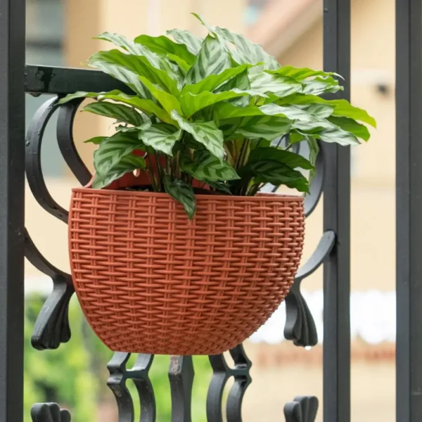 Flower Pot Exquisite Wall-mounted Plastic Wall Hanging Basket Flowerpot for Outdoor Garden Balcony Planter Bucket Home Decor New - Image 4