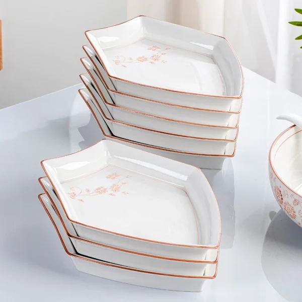 Vintage Ceramic Plate Set Microwaveable Dining Bowls Home Dinnerware Plates Set Dishes Full Tableware Pratos De Jantar Dishes - Image 2