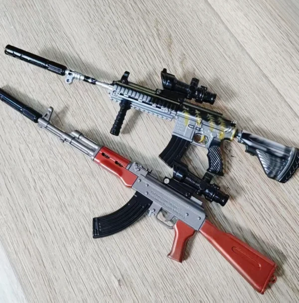Alloy Mini AK47 M416 Pistol 30CM Rifle Model PUBG Jedi Toy Gun Fidget Toy Desktop Ornament for Boy Adults Chrismas Gift - Image 2