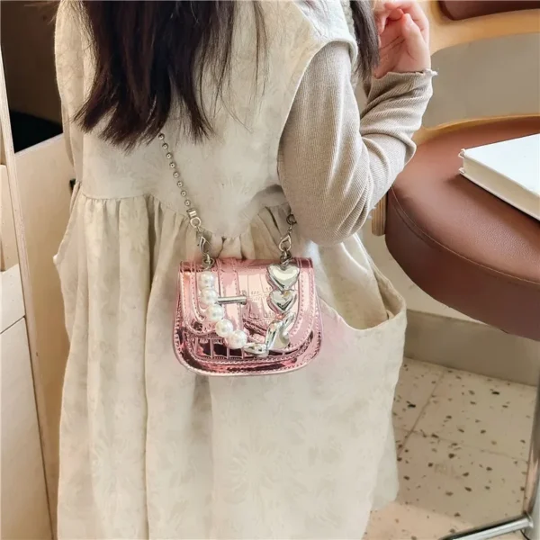 Fashion Child Backpack New Versatile Trendy Girl Bag Mini Cute Pearl Exquisite School Bag Princess Elegant Temperament Handbag - Image 2