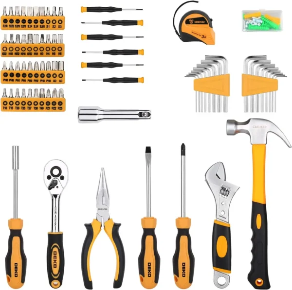 DEKO 158 Piece Tool Set-General Household Hand Tool Kit,Auto Repair Tool Set, with Plastic Toolbox Storage Case - Image 3