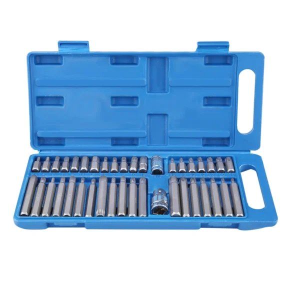 40Pcs Hex Star Torx Socket Bit Set Tool Kit 1/2inch 3/8inch Drive