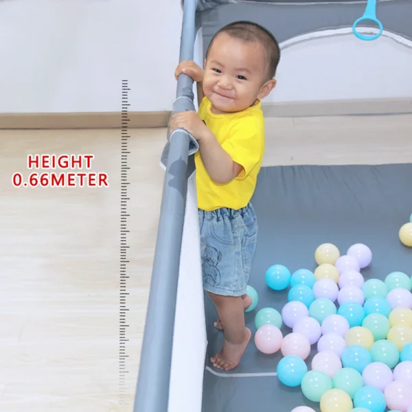150*180CM Baby Playpen for Children Safety Barrier Fence Toddler Non-Slip Playground Sponge Anti-Collision Double Door Ball Pool - Image 5