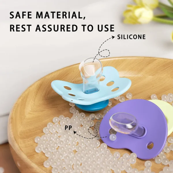1 Pcs Baby Pacifier Silicone Flat Nipple 100% Food Grade Material Bpa Free With Plastic Handle Cute Animal Elephant Lion Bear - Image 3