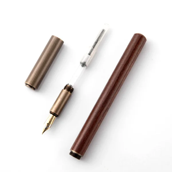 Luxury Retro Wood Bronze Fountain Pen Office Business Writing Art Calligraphy Ink Pens 0.5mm School Student Stationery Gifts - Image 5