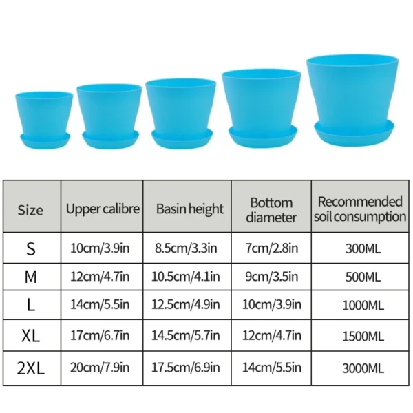 Plastic Flower Pots Planter Balconies Planting Potted Flower Pot Succulent Plant Pots with Tray Garden Indoor Bonsai Multi-Color - Image 3