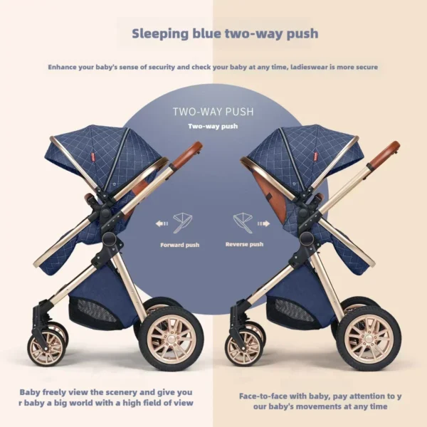 2025 New baby stroller High landscape 3 in 1 baby carriage Luxury Pushchair Baby Cradel Infant Carrier kinderwagen car 2in1 - Image 6