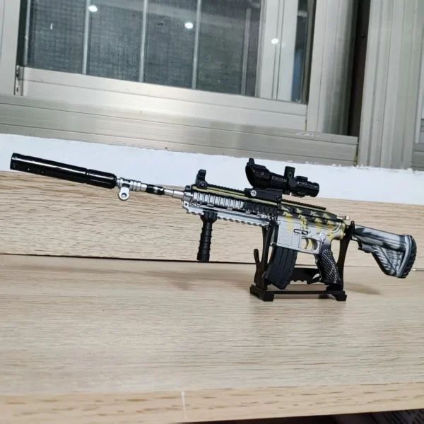 Alloy Mini AK47 M416 Pistol 30CM Rifle Model PUBG Jedi Toy Gun Fidget Toy Desktop Ornament for Boy Adults Chrismas Gift - Image 5