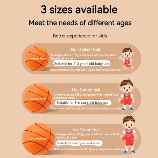 Foam Basketball Kids Silent Basketball Bouncing Mute Silent Ball Bounce Squeezable Mute Bouncing Basketball - Image 3