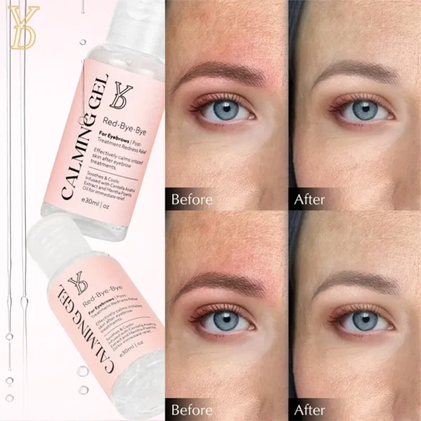 YD Calming Gel for Eyebrows Redness Relief and Promote Recovery Transparent Gel Removal Red Relieve Redness Repair Agent 30ML - Image 3