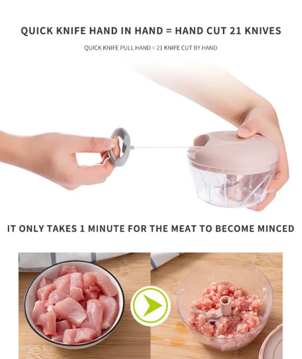 900ML Garlic Chopper Manual Garlic Press Food Vegetables Cutter Meat Grinders Gadgets Hand Mincer Garlic Masher kitchen Tools - Image 5