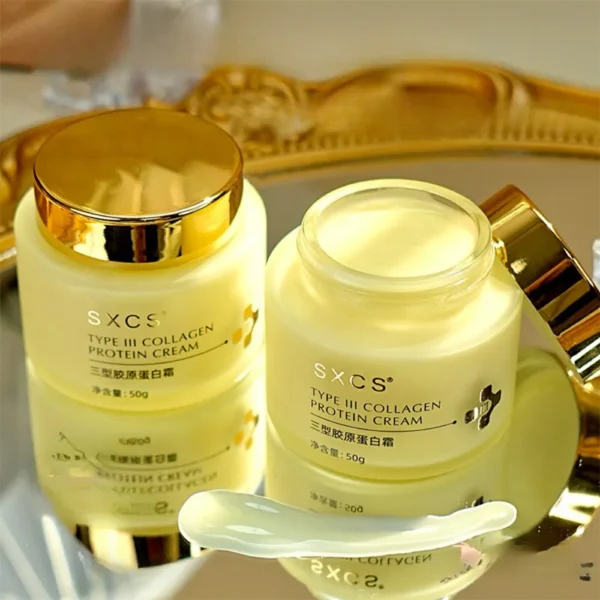 Type III Collagen Protein Cream for Face Moisturizing Lightens Fine Lines, Tightens and Brightens Skin Korean Skin Care - Image 3
