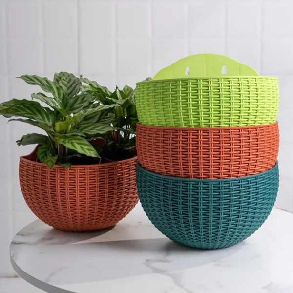 Flower Pot Exquisite Wall-mounted Plastic Wall Hanging Basket Flowerpot for Outdoor Garden Balcony Planter Bucket Home Decor New - Image 2