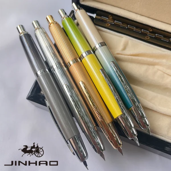 1 PCS JINHAO 10 Brand New Press-out Nib Metal Fountain Pen,Retractable Fine Nib with Ink Converter