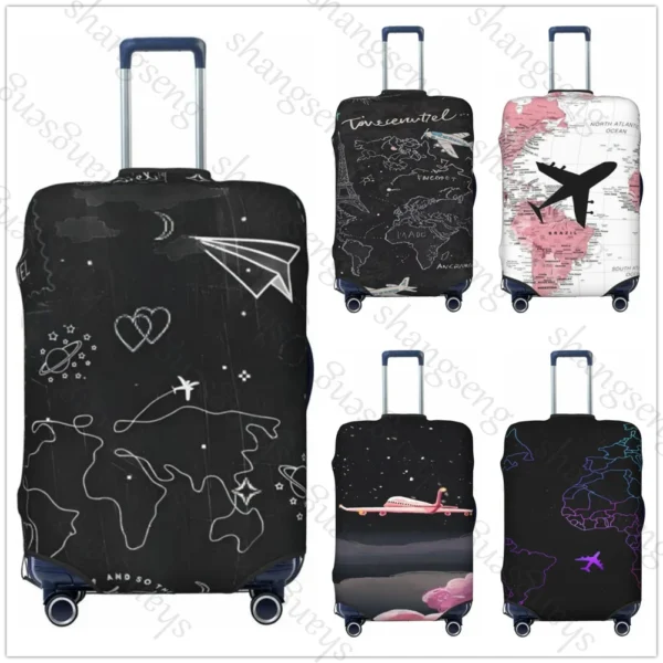 Airplane travel cartoon Thicken Luggage Cover Elasticity Trolley dust cover Suitcase Protection Cover Suitcase Case