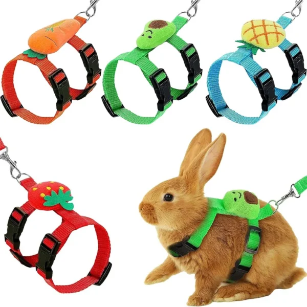 Rabbit Harness and Leash Set Adjustable for Small Animals Ferrets Piggies Hedgehogs Outdoor Walking Cute Decorations