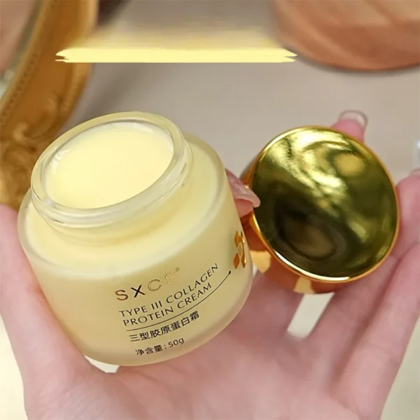 Type III Collagen Protein Cream for Face Moisturizing Lightens Fine Lines, Tightens and Brightens Skin Korean Skin Care - Image 4