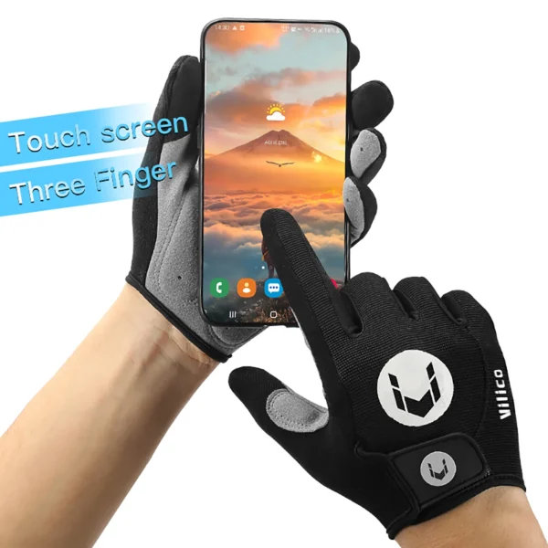 Cycling Anti-slip Full Finger Gloves MTB Bike Bicycle Gloves Pad Men Women Breathable Anti-shock Sports Gloves - Image 6