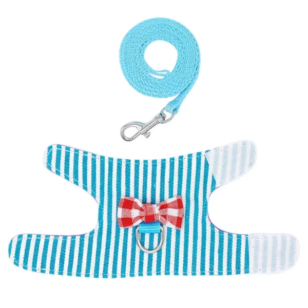 Hamster Small Pet Harness Rabbit Bowtie Striped Star Harness Vest Leash Traction Rope Baby Ferrets Rats Hamster Chest Strap - Image 6