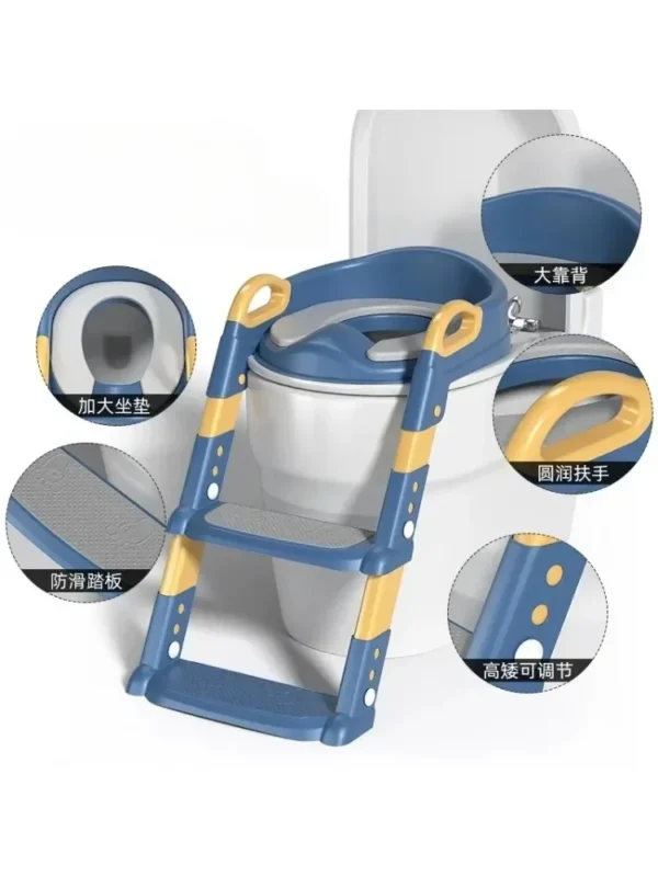 Children Potty Training Seat Portable Foldable Detachable Safety Auxiliary Leather Pad Toilet Ladder Baby Boy Girl Potty Chair - Image 2