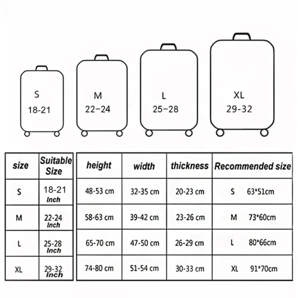 Thick Elastic World Map Luggage Protective Cover Zipper Suit for 18-32 Inch Bag Suitcase Covers Trolley Cover Travel Accessories - Image 2