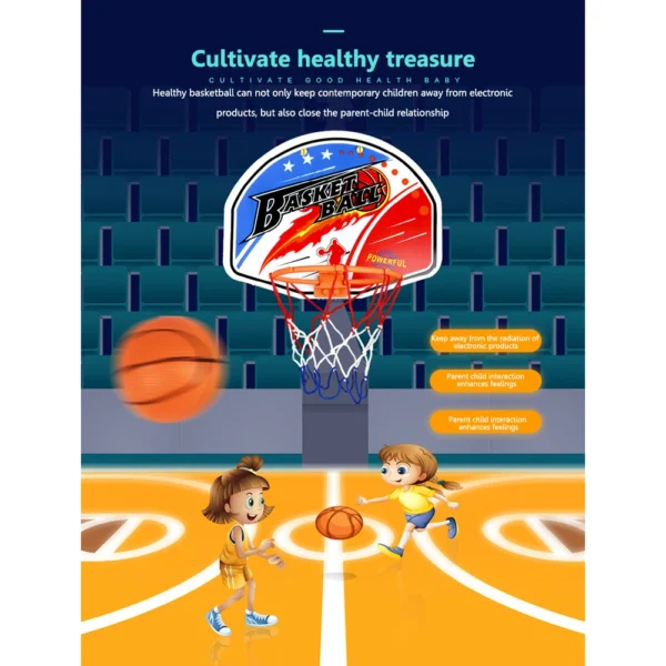 Kids Basketball Ring Hoop Netting Hanging Basket Basket-ball Indoor Outdoor Sport Parent-child Interactive Playing Toys - Image 4
