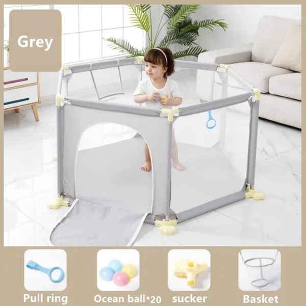 Baby Playpen for Children Baby Playground Playpen Indoor Baby Safety Fence with Pull Ring Child Safety Barrier Fence Ball Box