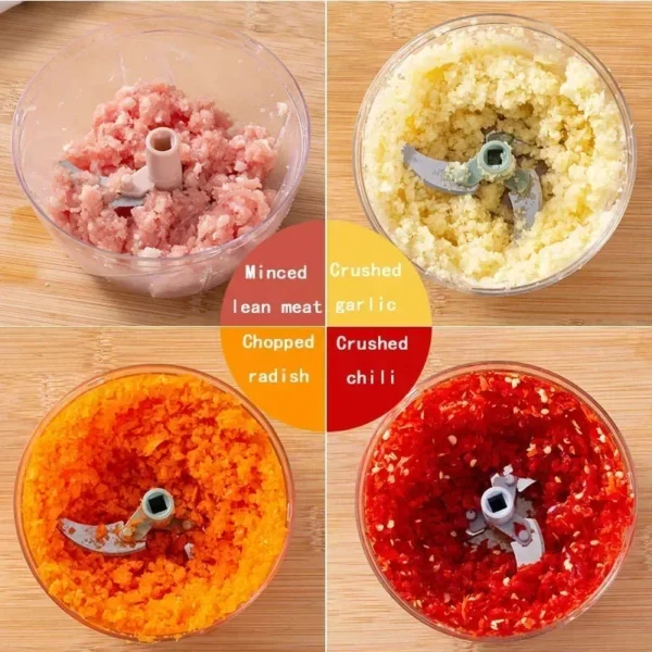 500/900ML Garlic Chopper Manual Rotate Vegetable Cutter Chopper Slicer Fruit Garlic Crusher Kitchen Gadget Blenders Meat Grinder - Image 5