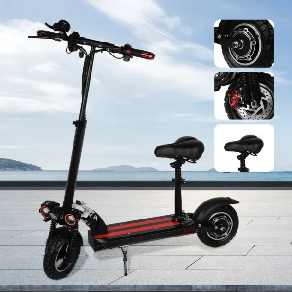 Электро Самокат Adult Electric Scooter 10-inch Folding Off-road Tire High-power Portable Scooter Electric Scooter - Image 5