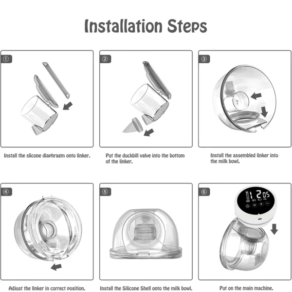 Wearable Breast Pump Electric Painless Double-sided Fully Automatic Integrated Hands-free Breast Collector Breastfeeding - Image 3