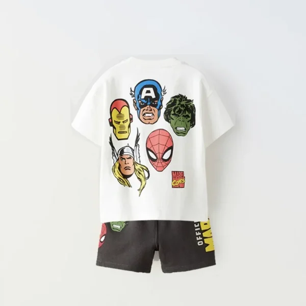 Fashionable 2024 Children's Summer Short Sleeved Set Cartoon T-shirt Shorts Two-piece Set T-shirt Printed Shorts Baby Casual Set - Image 3