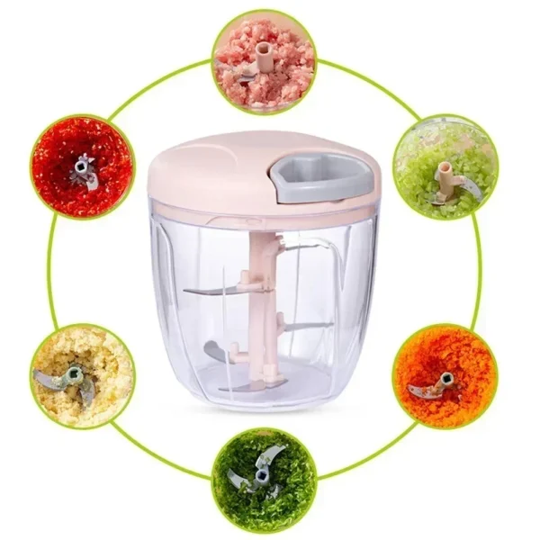 500/900ML Garlic Chopper Manual Rotate Vegetable Cutter Chopper Slicer Fruit Garlic Crusher Kitchen Gadget Blenders Meat Grinder - Image 2