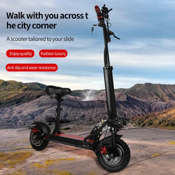 Электро Самокат Adult Electric Scooter 10-inch Folding Off-road Tire High-power Portable Scooter Electric Scooter - Image 4