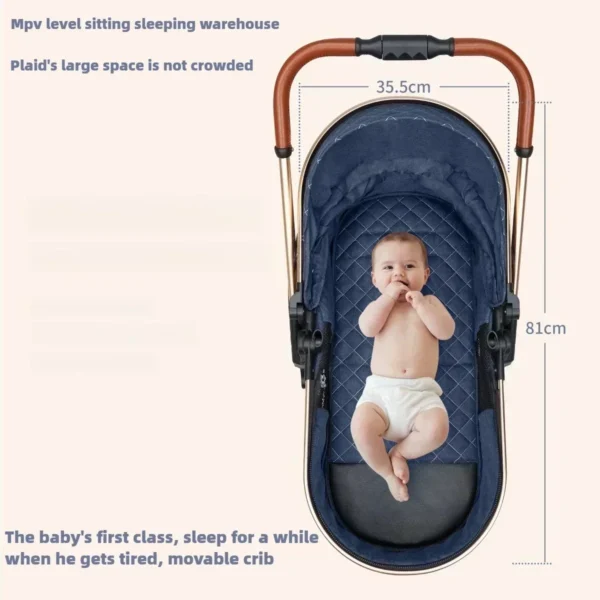 2025 New baby stroller High landscape 3 in 1 baby carriage Luxury Pushchair Baby Cradel Infant Carrier kinderwagen car 2in1 - Image 4