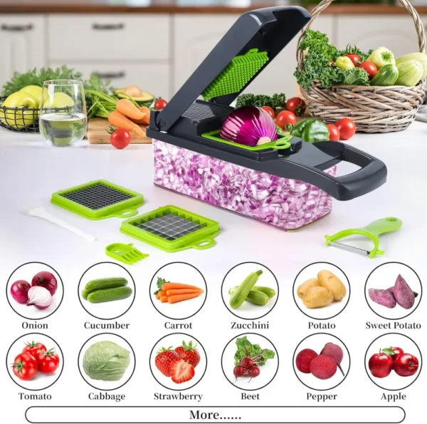 16/25 in 1 Multifunctional Vegetable Chopper Handle Food Grate Food Chopper Vegetable Slicer Dicer Cut Kitchen Items cocina tool - Image 3