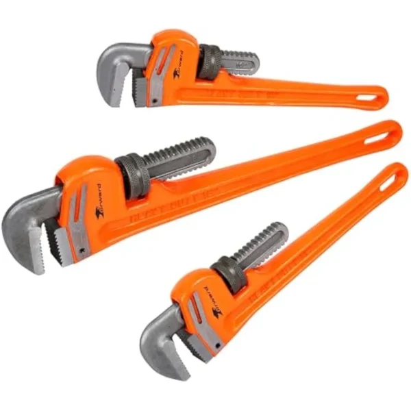 Forward 3pcs Pipe Wrench Set - 10" 14" 18" Heavy Duty Ductile Iron and Forged Steel Plumbing Wrench Hand Tools Kit