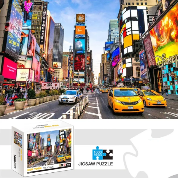 1000 Pieces Jigsaw Puzzle New York Time Square Home Decor Adults Puzzle Games Family Fun Floor Puzzles Educational Toys for Kids