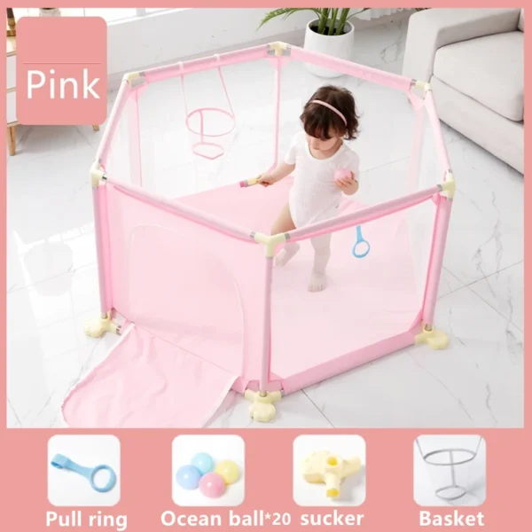 Baby Playpen for Children Baby Playground Playpen Indoor Baby Safety Fence with Pull Ring Child Safety Barrier Fence Ball Box - Image 2