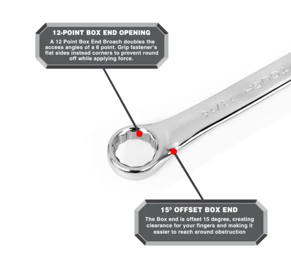 Hyper Tough 5-Piece SAE Jumbo Combination Wrench Set - Image 4