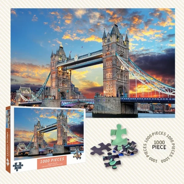 London Bridge 1000 Pieces Puzzle 1000 Pieces Children's Puzzle Male and Female Anime Toys Adult Stress Relief High Difficulty