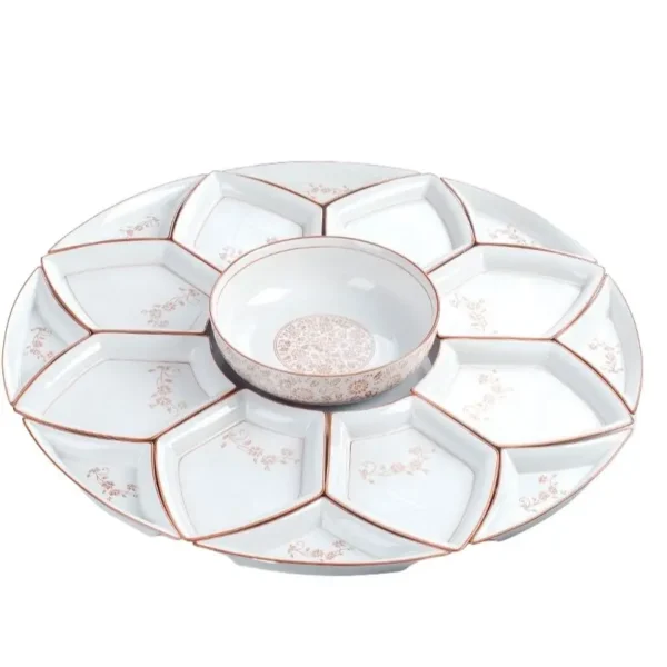Vintage Ceramic Plate Set Microwaveable Dining Bowls Home Dinnerware Plates Set Dishes Full Tableware Pratos De Jantar Dishes - Image 3