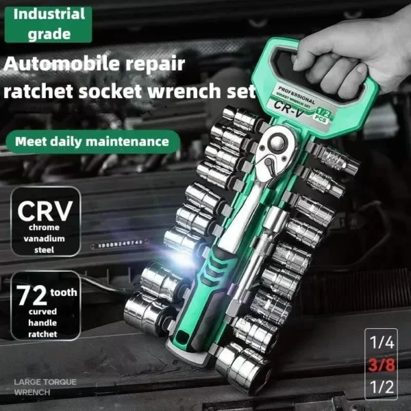 Socket Sleeve Wrench Set ,Car Repair Tool,Hand Tools,Key Set Wrench,Ratchet Wrench Set 1/4 3/8 1/2 Auto Repair Spanner Tools - Image 2