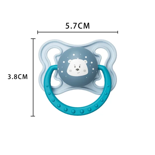 1 Pcs Baby Pacifier Silicone Flat Nipple 100% Food Grade Material Bpa Free With Plastic Handle Cute Animal Elephant Lion Bear - Image 2