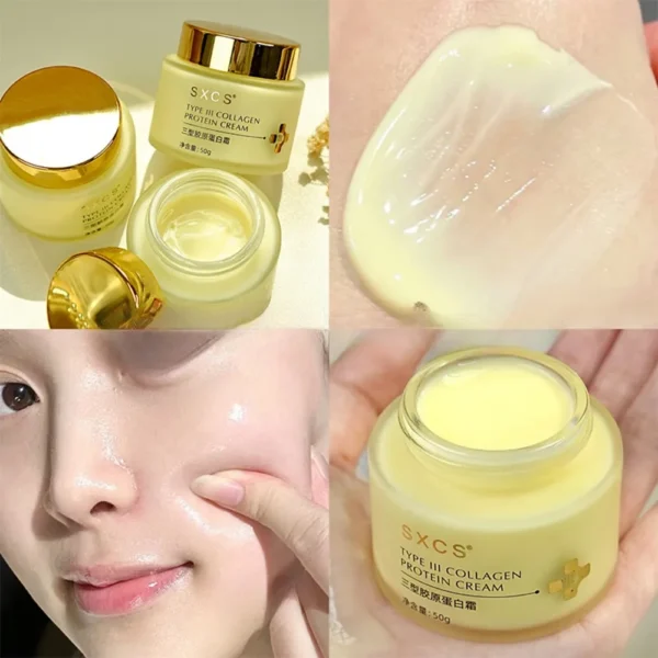 Type III Collagen Protein Cream for Face Moisturizing Lightens Fine Lines, Tightens and Brightens Skin Korean Skin Care