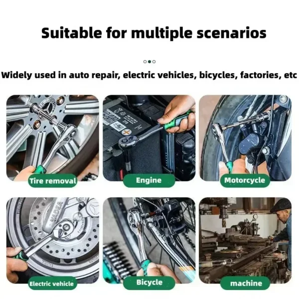 Socket Sleeve Wrench Set ,Car Repair Tool,Hand Tools,Key Set Wrench,Ratchet Wrench Set 1/4 3/8 1/2 Auto Repair Spanner Tools - Image 3
