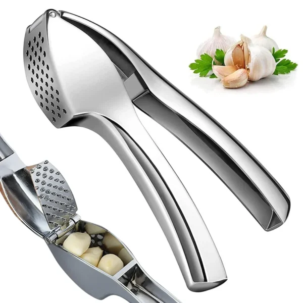 Garlic Press Stainless Steel Garlic Mincer Garlic Crusher Detachable Easy to Squeeze and Clean Kitchen Tools for Fine Garlic - Image 3