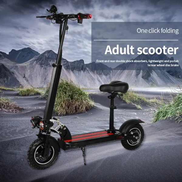 Электро Самокат Adult Electric Scooter 10-inch Folding Off-road Tire High-power Portable Scooter Electric Scooter - Image 3
